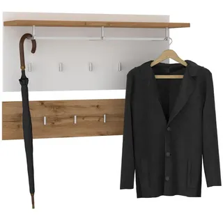CARO-Möbel Wandgarderobe Bilbao , Holzwerkstoff , Mode , 90x60x30 cm , Garderobe, Garderobenpaneele, Wandgarderobe