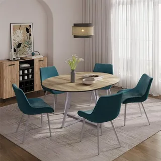 Vicco Loyd Ø 120 cm Eiche rustikal/Grau