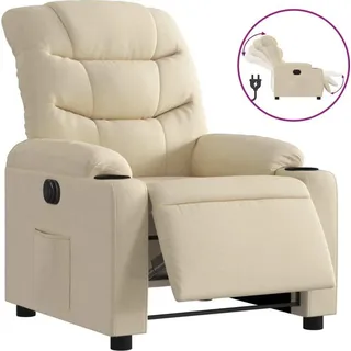 vidaXL Relaxsessel Elektrisch Creme Stoff - Creme