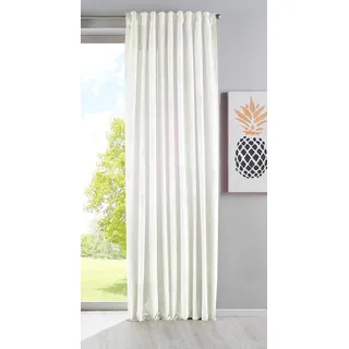 Gardinenbox Verdunkelung Vorhang »Milano« Samt Blickdicht Schlaufenband Tunneldurchzug Blackout Bügelband kürzbar Creme 1 Stück HxB 280x135 cm, 20357