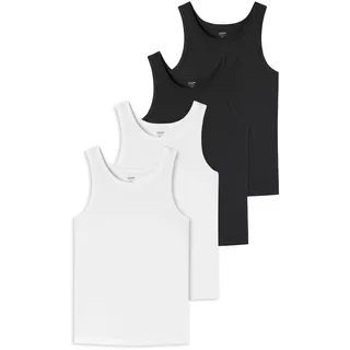 SCHIESSER Unterhemd 4er Pack Schwarz/Weiß 3XL