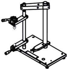 Mahr 5115753 Millimar PVR16 Vertikaler Messständer mit Rillplatte, 2P Typ, 600 mm Höhe, 450 mm schwenkbarer Radius