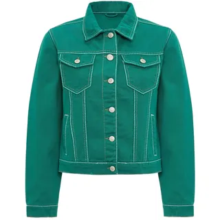 Jeansjacke CIPO & BAXX "Cipo & Baxx Jeansjacke", Damen, Gr. S, grün, Obermaterial: 100% Baumwolle CO., uni, regular fit, Jacken Jeansjacke, Mit praktischen Brusttaschen, WJ212