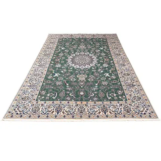 morgenland Orientteppich »Perser - Nain - Royal - 254 x 152 cm - grün«, rechteckig, 10 mm Höhe, Wohnzimmer, Handgeknüpft, Einzelstück mit Zertifikat, grün