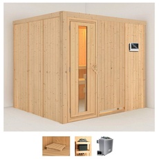 Bild von Sauna »Gitte«, (Set), 9-kW-Ofen mit externer Steuerung beige