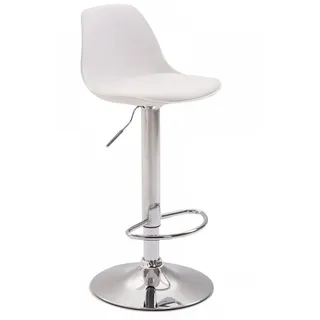 CLP Barhocker Kunststoff weiß , Weiß , 39x82x43 cm , Esszimmer, Barmöbel, Barhocker