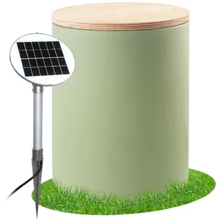 8 seasons DESIGN Shining Drum Bodenleuchte inkl. Deckel, mint – inkl. Leuchtmittel – inkl. Solarmodul