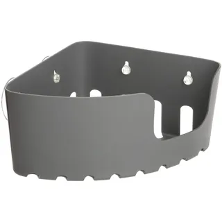TATAY Duschregal Ohne Bohren Ecke | Mit Saugnäpfen | Tragkraft 2 kg | Polypropylen Feuchtigkeitsbeständig | Eckformat | 20 x 20 x 11 cm – Modell Standard – Grau