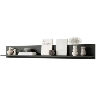 P & B Wandboard , Schwarz , Holzwerkstoff , 138.5x18x12 cm , Fsc , Wohnzimmer, Regale, Wandboards