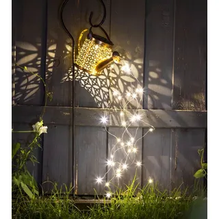 Spetebo LED Solar Gießkanne mit 40 LEDs in warmweiß - auf Ständer - ca. 80 cm
