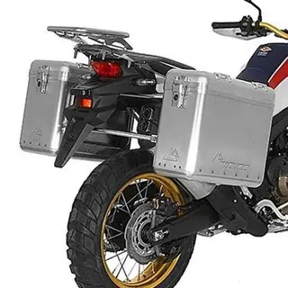 Touratech Zega Mundo 31/38l Steel Honda Crf1000l Africa Twin 2015-2017 Seitenkoffer-set - Silver / Silver - One Size