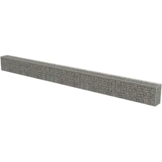 vidaXL Gabionenwand mit Abdeckung 600 × 30 × 50 cm