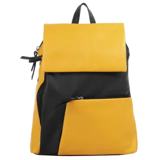 Cityrucksack CLUTY, Damen, Gr. B/H/T: 27cm x 30cm x 4cm, onesize, gelb, Leder, Rindsleder, leicht glänzend, unifarben, Rucksäcke Cityrucksack, echt Leder, Made in Italy