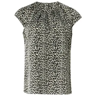 Comma, Gemusterte Satinbluse Beige 42
