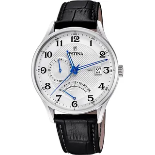 Festina Herrenuhr Klassik Armbanduhr Leder schwarz UF16985/A - Schwarz