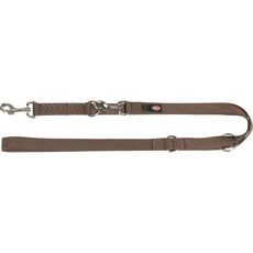 Trixie Premium adjustable leash, L–XL: 2.00 m/25 mm, brun (L, XL, Hund, Hundesport), Halsband + Leine