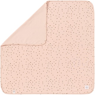 LÄSSIG Baby Schmusedecke Kuscheldecke GOTS zertifiziert weich/Interlock Baby Blanket 80 x 80 cm Dots powder pink