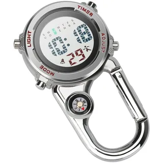 Aceshop Digitale Karabineruhr FOB Quarzuhr Multifunktionales Zifferblatt Leuchtend Kompass für Ärzte, Krankenschwestern, Sanitäter, Köche, Sport Unisex