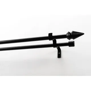 GARESA Gardinenstange »SPYRNA mit offenem Träger« Ø 16 mm 2 läufig-läufig Wunschmaßlänge Vorhanggarnitur, verlängerbar, Spitze, ohne Ringe, schwarz