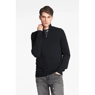 Troyer LINDBERGH, Herren, Gr. S, blau (navy), Obermaterial: 80% Viskose, 20% Nylon, unifarben, regular fit taillenbedeckt, ohne Ausschnitt, Rippbündchen, Pullover Troyer, mit Troyerkragen