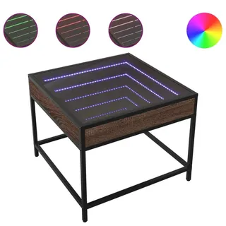vidaXL Couchtisch mit Infinity-LED Braun Eichen-Optik 50x50x41 cm - Schwarz