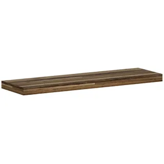 [en.casa] Wandregal Bredebro , Dunkelbraun , Holzwerkstoff , 1 Fächer , 80x3.6x23 cm , Wohnzimmer, Regale, Wandregale