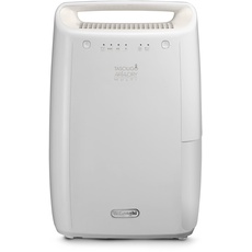 De'Longhi DEX210SF Luftentfeuchter für Zuhause, zur Beseitigung von Feuchtigkeit, Schimmel, Wäschetrockner, Doppel-Luftfiltersystem, 10 l/Tag, Sicherheitssystem, Griff, Weiß