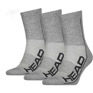 Head Unisex Socken Pack, Sportsocken, Mesh-Einsatz, Logo, einfarbig Grau 35-38