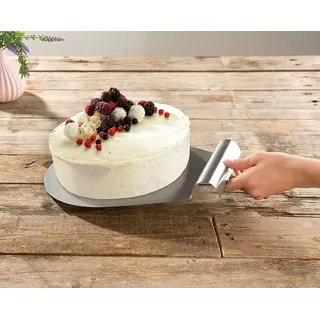 Rosenstein & Söhne NEU Tortenheber Schaufel Blech Edelstahl Griffmulde, für Torte Pizza) Kuchenretter silber 33 x 26 cm