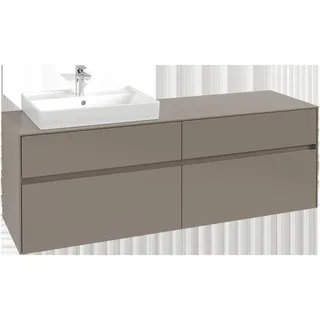 Villeroy & Boch Collaro Waschbeckenunterschrank, wandhängend, 4 Auszüge, Waschbecken links, 1600x548x500mm, C02200VN, Farbe: Front/Korpus: Cashmere Grey, Griff: Cashmere Grey