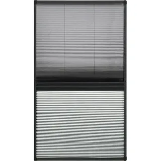 vidaXL Insektenschutz-Plissee für Fenster Alu 80x160 cm mit Jalousie - Grau