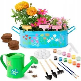 Kinder Diy Gießkanne und Blumenkasten Malset Blumenpflanzset Metall