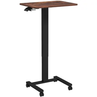 Gisaae Computertisch höhenverstellbar Laptoptisch mit Rollen 65x48cm Stehpult , Braun , Holzwerkstoff , 65x108x48 cm , Büromöbel, Schreibtische, Computertische