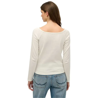 Superdry Bardot Off Shoulder Langarm-t-shirt - Off White - L