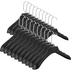 INTIRILIFE Kleiderbügel in UNIVERSAL SCHWARZ - 20 Stück breite Kleiderbügel aus Kunststoff mit Anti-Rutsch Oberfläche Einkerbung - 39 x 4 x 15 cm - Garderobenbügel Wäschebügel Anzugbügel Jackenbügel