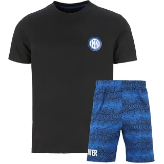 Inter Kurzer Schlafanzug für Herren, schwarz, extra groß