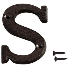 INCREWAY Hausnummer aus Gusseisen, 7,5 cm, schwarz, Hausadresse aus Eisen