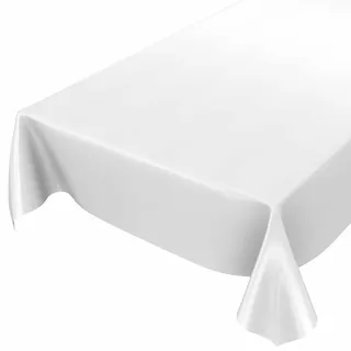 ANRO Wachstuchtischdeck Garten Tischdecke Outdoor Indoor abwaschbar 100 x 140 cm Weiß