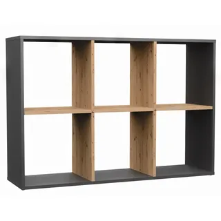 Selsey Malax Standregal 110 x 75 x 30 cm Schwarz