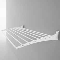 Foxydry Fold Wäscheständer für die Wand, vertikaler Wäscheständer für den Innen- und Außenbereich aus Aluminium und Stahl (1x 100 cm, Weiß (White))