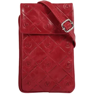Umhängetasche BRUNO BANANI, Damen, Gr. B/H/T: 13cm x 20cm x 3cm onesize, rot, Leder, leicht glänzend, unifarben, Taschen Umhängetasche, echt Leder