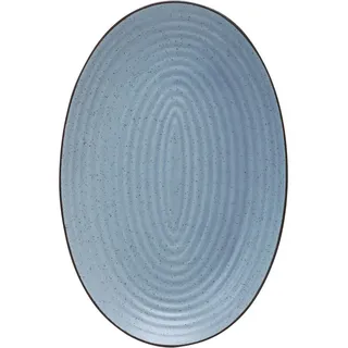 Landscape Servierplatte , Blau , Keramik , Vintage , oval , 21x31 cm , Lfgb, Handmade Quality , handbemalt , Geschirr, Tischkultur & Serviergeschirr, Servierplatten