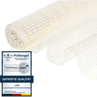 LUSEE Antirutschmatte für Teppich 80x150cm Beige, PVC Teppichunterlage | Wellenfreie Teppiche, fester Halt, zuschneidbar, wasserdichtes atmungsaktives Netz, für Läufer Schubladen Regale Küche Auto