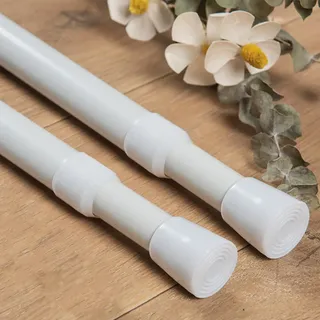 2 Stücke Teleskopstange zum Klemmen, Klemmstange für Gardinen, Spannstange ohne Bohren, Ausziehbar Vorhangstange für Schrank Küche Schrank - Weiß,100-180CM(Durchmesser 16mm)