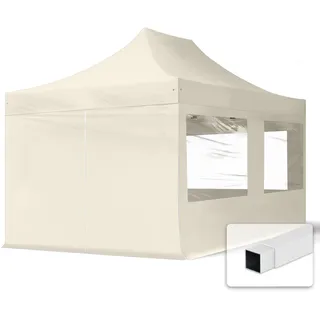 Faltpavillon Economy 3 x 4,5 m inkl. 4 Seitenteile creme 59043