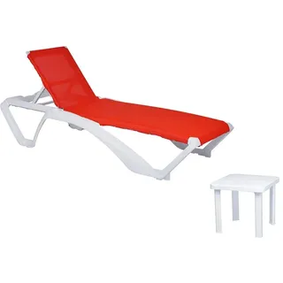 Garbar Acqua+andorra Sonnenliegen Und Tisch - White / Red - One Size