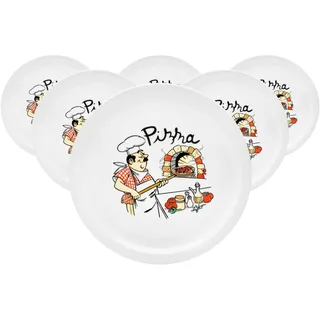 VAN WELL Pizzateller Küchenchef Ø 30,5 cm 6er Set bunt