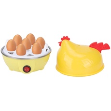 Elektrischer Eierkocher, Schneller Eierkocher mit Automatischer Abschaltung für Hart Gekochte Eier, Pochierte Eier, Rührei, Omeletts(Gelb)
