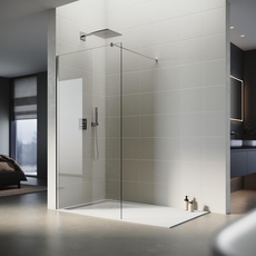 SONNI Duschwand Glas 90 x 200 cm Walk In Dusche 8 mm NANO Glas Duschtrennwand Glas Badewanne Duschwand