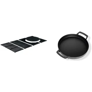 Enders® SWITCH GRID Rost-in-Rost System 7785 Gusseisen,schwarz & ® SWITCH GRID Pfanne, aus Gusseisen, Gasgrill mit Rost-in-Rost System, Grill-Rost-Zubehör, 7792